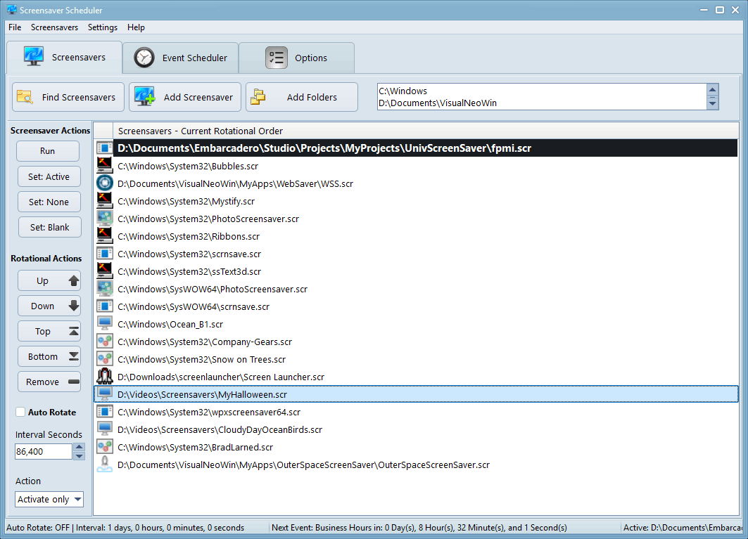 Screensaver Scheduler